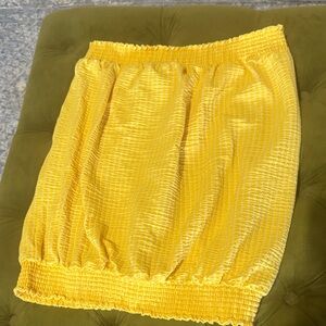 Women’s Anthropologie Yellow Strapless top size Large new